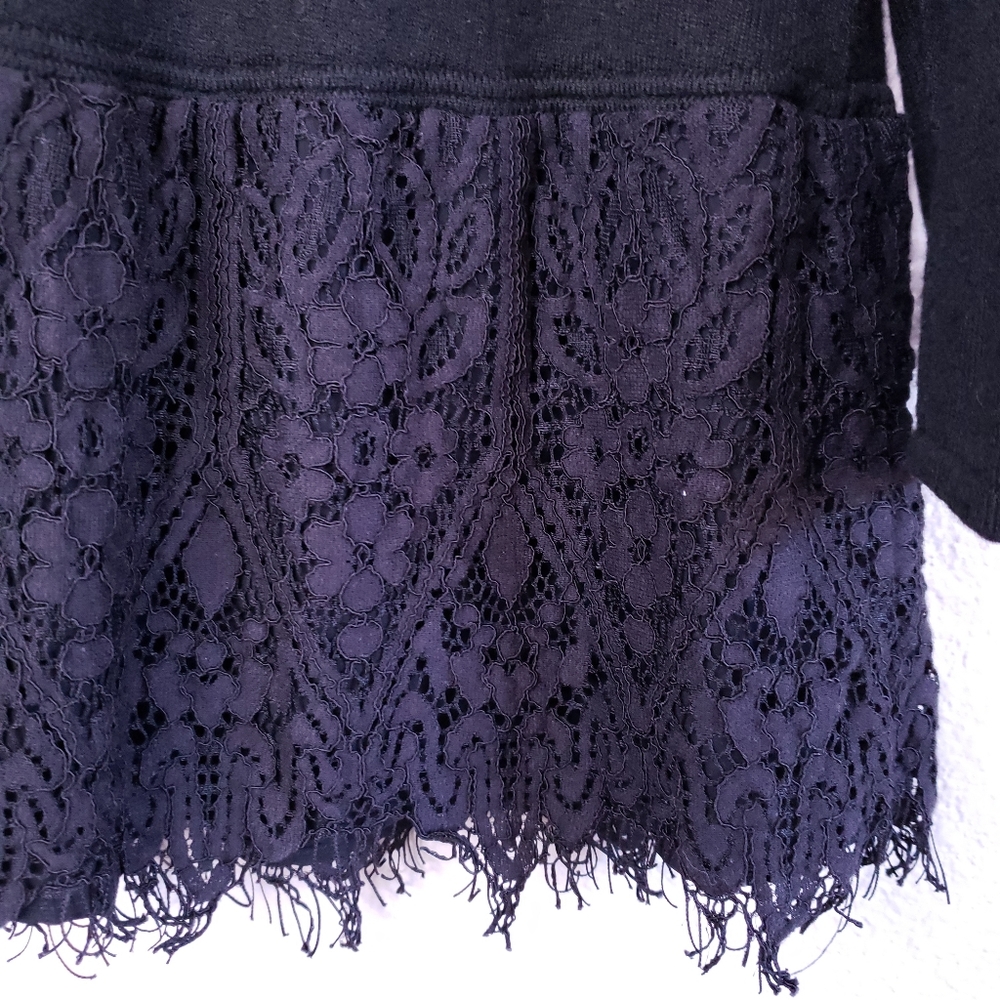 LOFT Lace Ruffle Knit Sweater - Picture 4 of 6